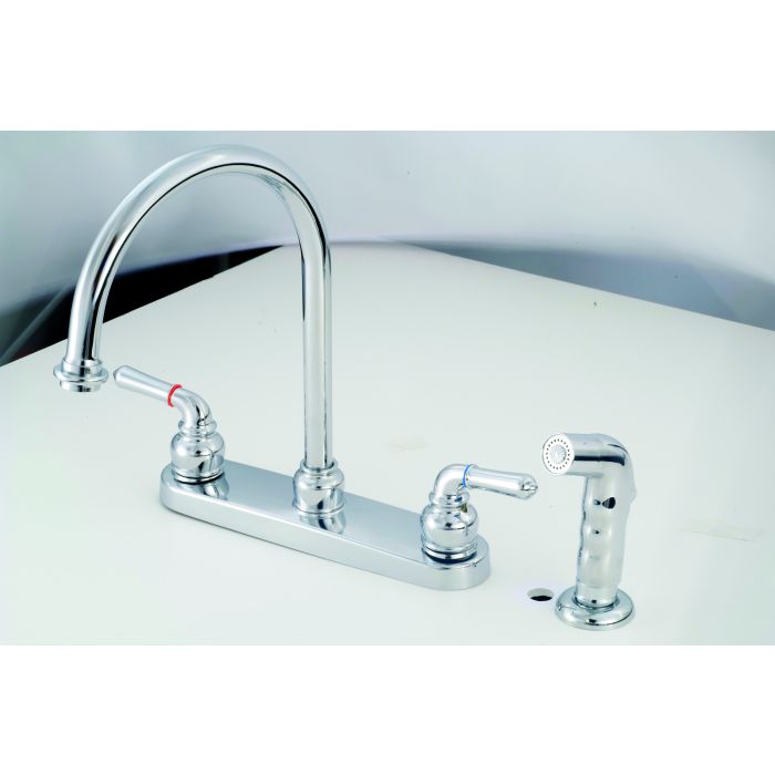 Metal Faucet With Gooseneck Spout Sprayer