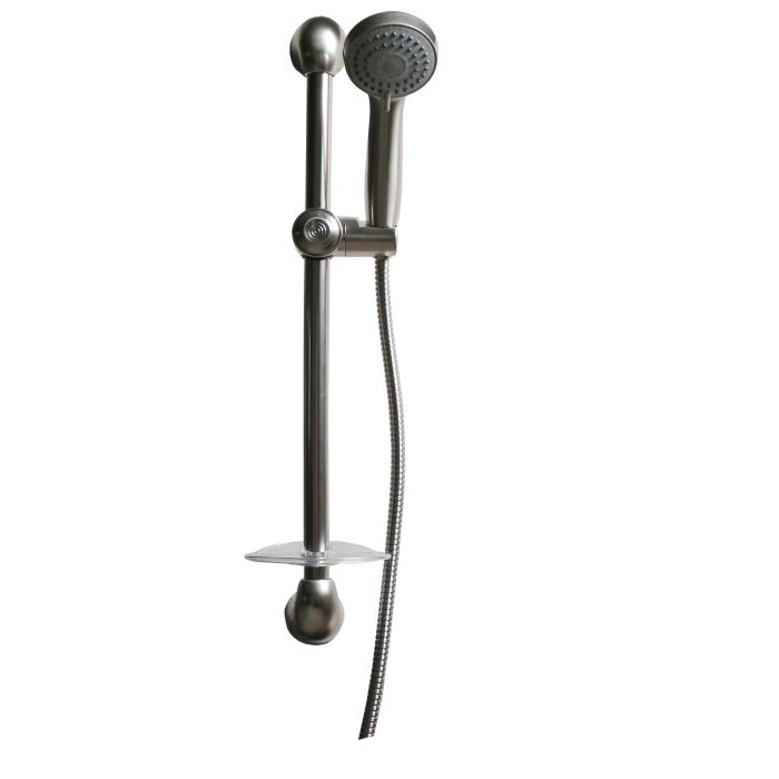 Adjustable Brass Metal Shower Sliding Bar for Bathroom W/ Shower Head & 2M Hose 