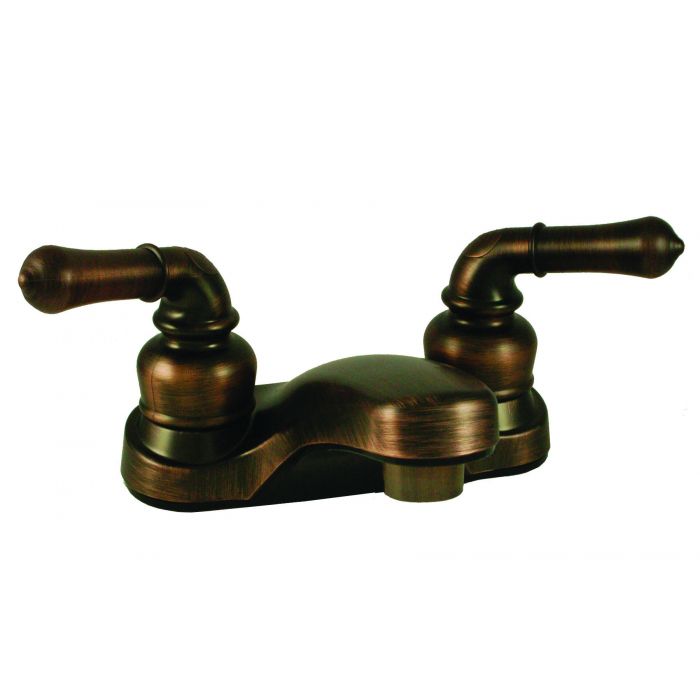 oil rubbed bronze rv mobile home bathroom faucet with teapot handles