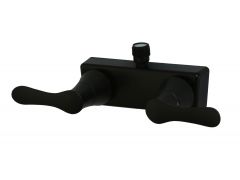 4" Empire RV matte black shower valve with vacuum breaker & saber lever handles